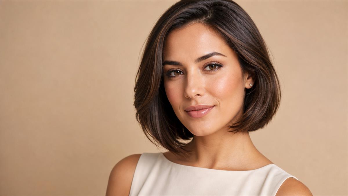 Soft bob haircut that flatters an oval face shape