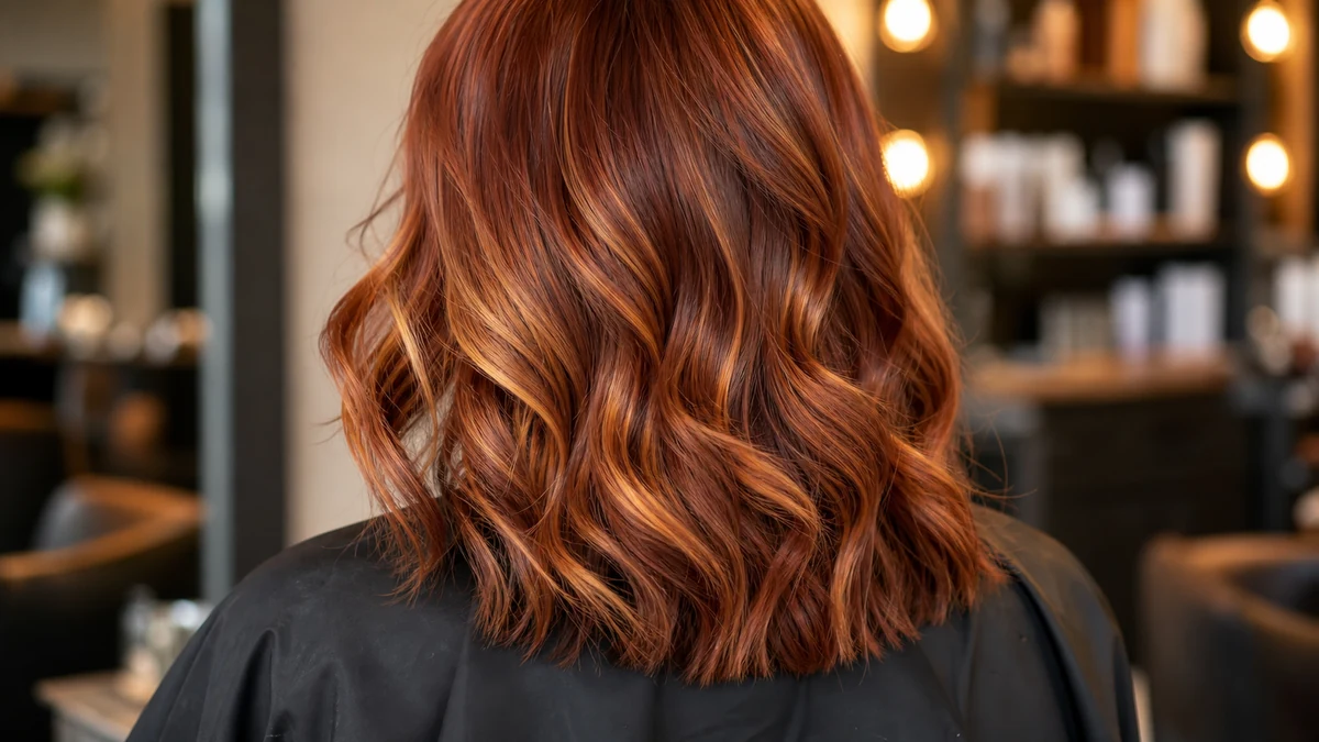 Copper balayage waves with golden dimension