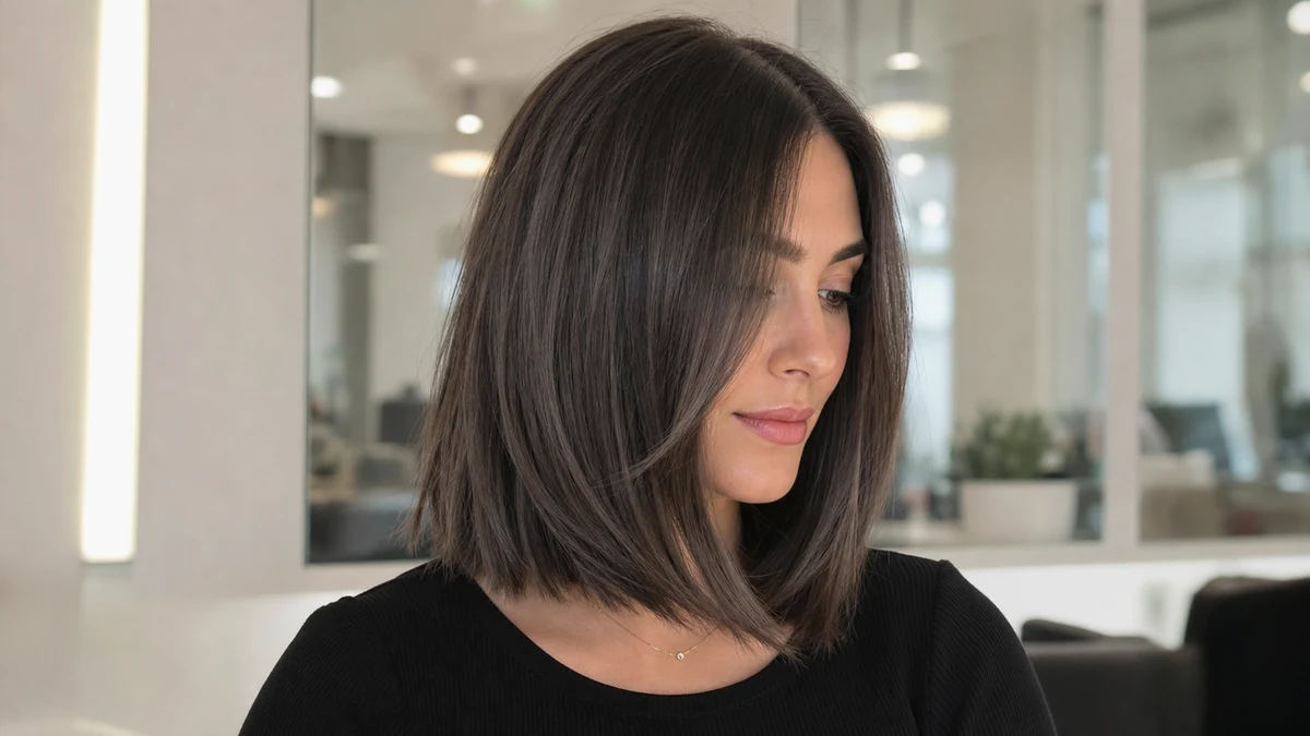 Ash brown lob for cool undertones