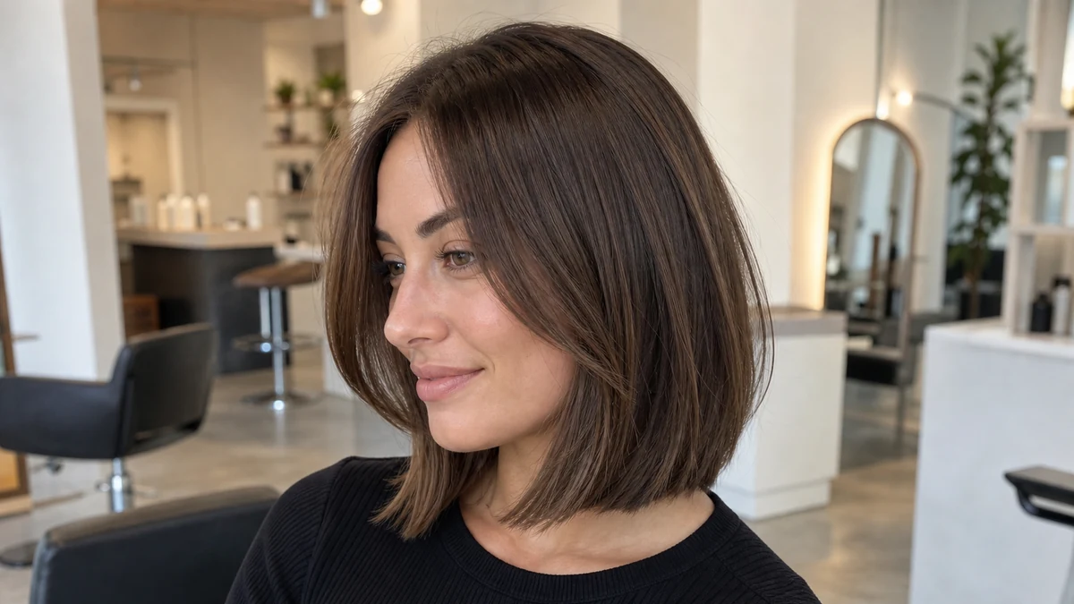 Neutral brown lob for neutral undertones