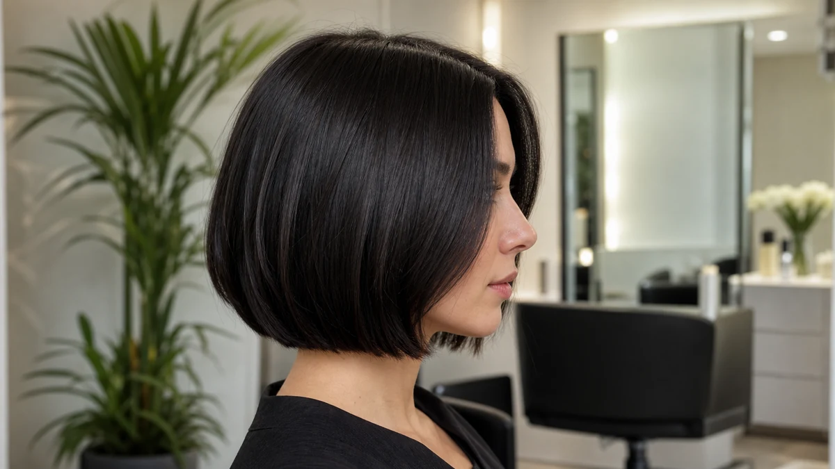 Soft black bob for neutral undertones