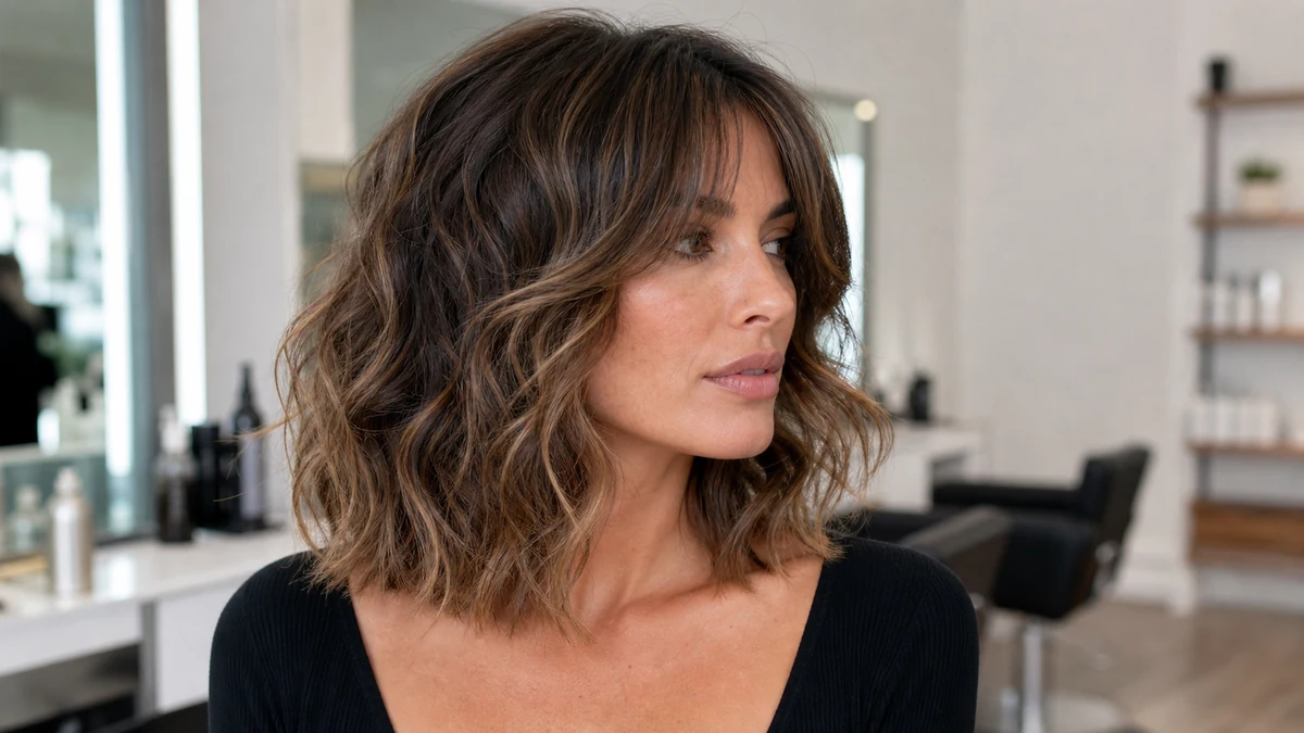 Curly side-volume lob balancing a long face