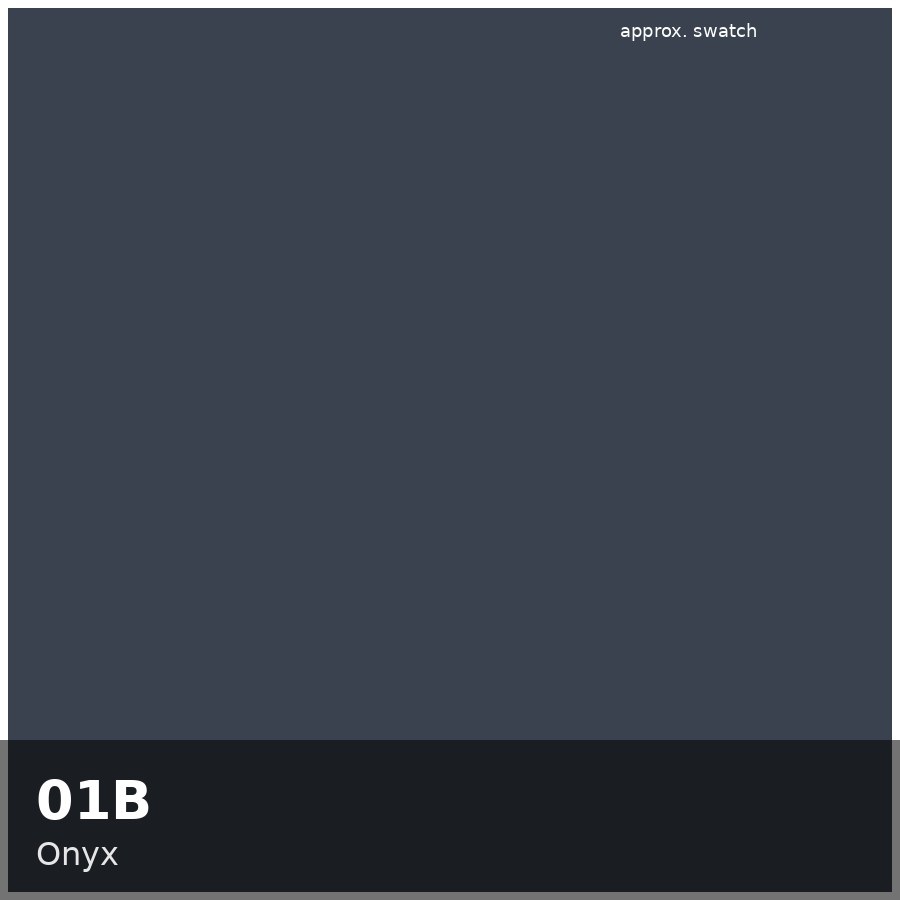 Approximate educational swatch for Shades EQ 01B Onyx