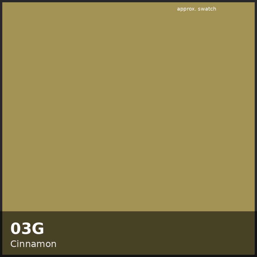 Approximate educational swatch for Shades EQ 03G Cinnamon