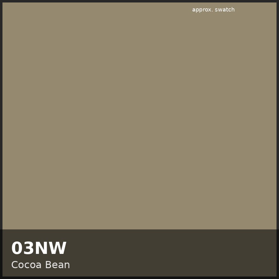 Approximate educational color swatch for Redken Shades EQ 03NW (original Beauty Spire illustration, not manufacturer colorimetry)