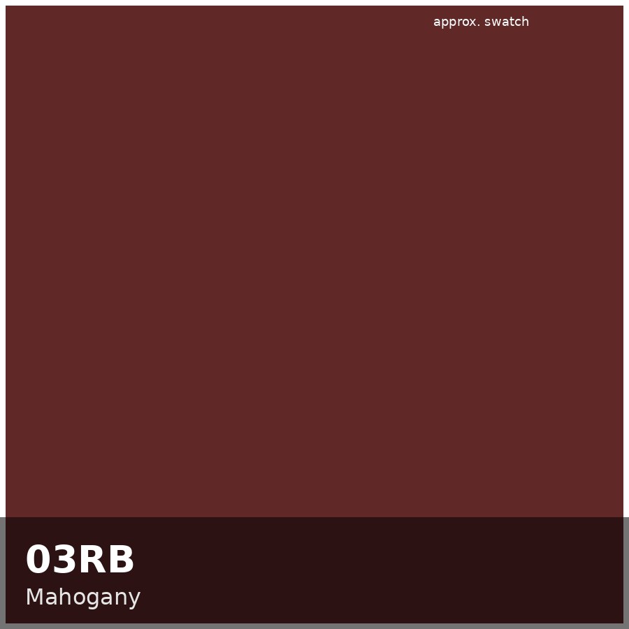 Approximate educational color swatch for Redken Shades EQ 03RB (original Beauty Spire illustration, not manufacturer colorimetry)