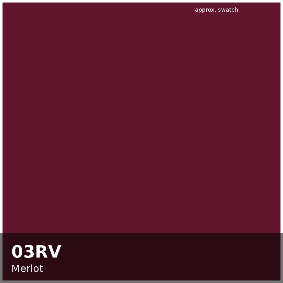 Approximate educational color swatch for Redken Shades EQ 03RV (original Beauty Spire illustration, not manufacturer colorimetry)