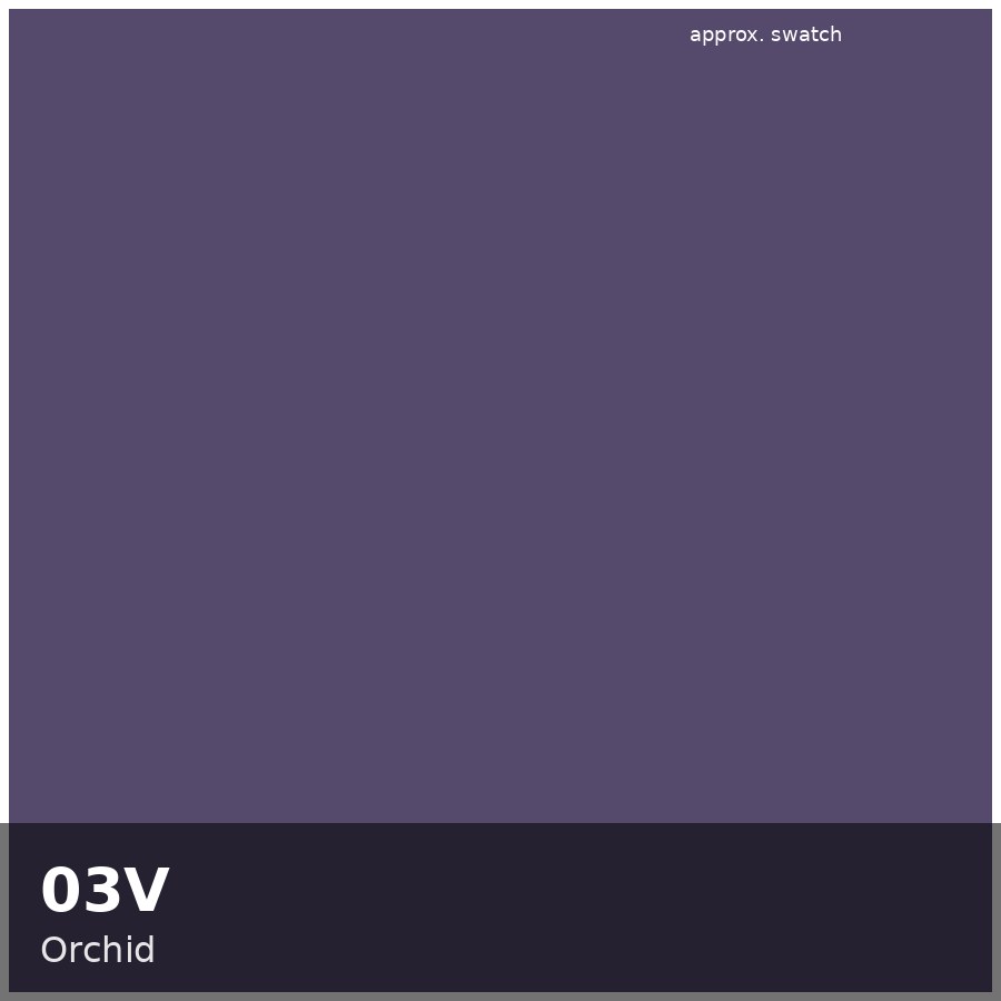Approximate educational color swatch for Redken Shades EQ 03V (original Beauty Spire illustration, not manufacturer colorimetry)