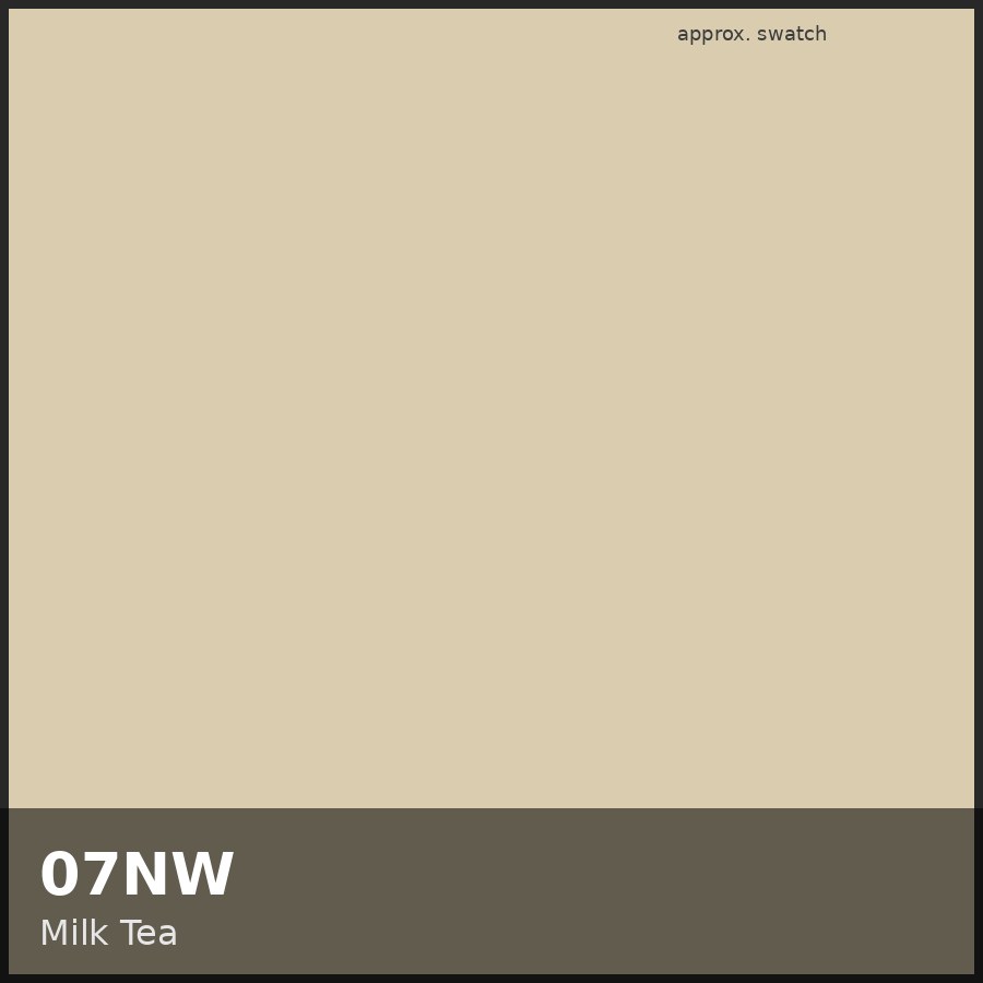 Approximate educational color swatch for Redken Shades EQ 07NW (original Beauty Spire illustration, not manufacturer colorimetry)