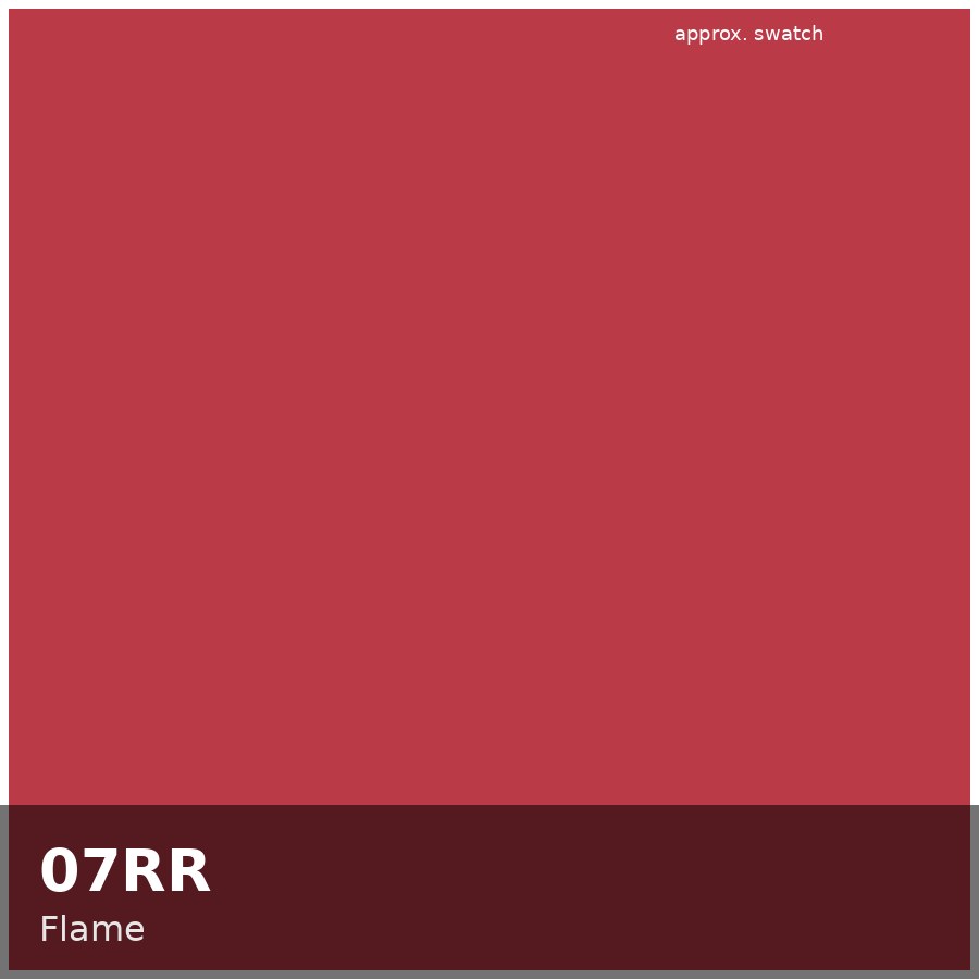 Approximate educational swatch for Shades EQ 07RR Flame