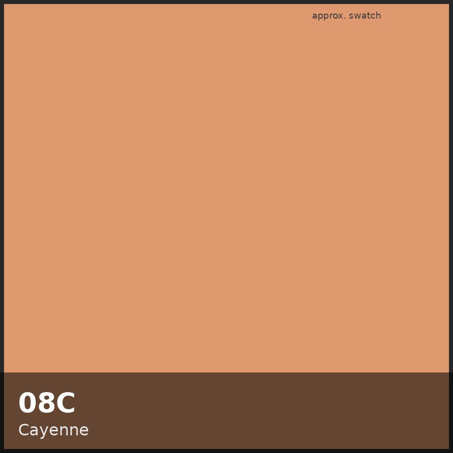 Approximate educational swatch for Shades EQ 08C Cayenne