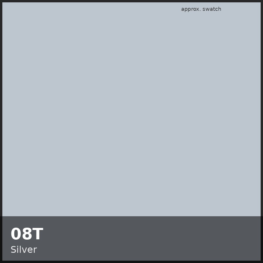 Approximate educational swatch for Shades EQ 08T Silver
